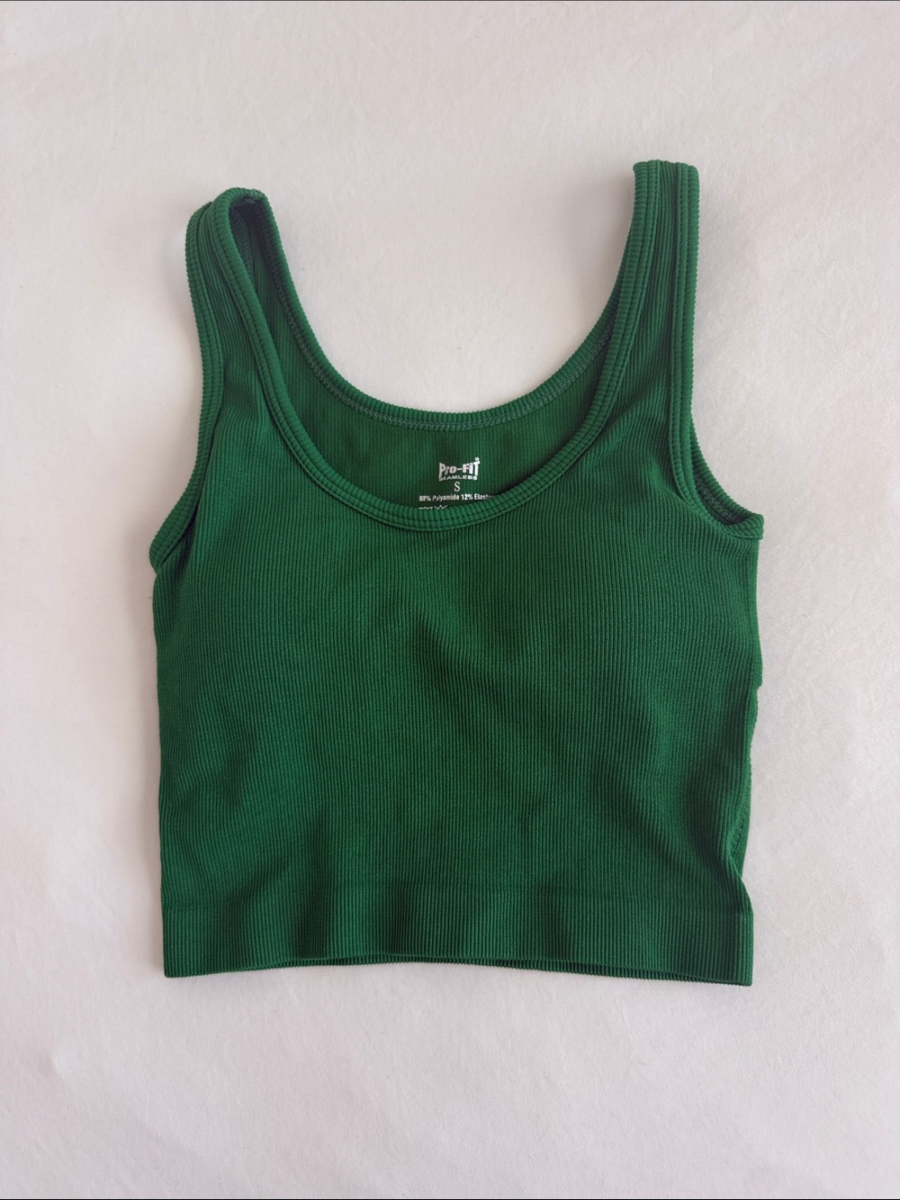 Women's Ribbed Tank Crop Top in Green